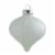 Northlight 3ct Clear and White Matte Frosted Glitter Stripes Glass Christmas Onion Drop Perspective: back