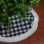 Northlight 48 Black and White Buffalo Plaid Christmas Tree Skirt with High Pile Fleece Trim Perspective: back