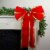 Northlight 24 x 38 Red 4-Loop Velveteen Christmas Bow with Gold Trim Perspective: back