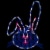 Northlight 17 Lighted Blue Easter Bunny Head Window Silhouette Perspective: back