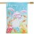 Northlight 34219452 Happy Easter Bunny with Carrots Outdoor House Flag - 28 x 40 in. Perspective: back