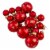 Northlight 16-Piece Set of Assorted Red Glass Christmas Ball Ornaments with Tree Topper Perspective: back
