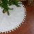 Northlight 36 White Christmas Tree Skirt With a Pom Pom Border and Tie Backs Perspective: back