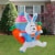 Northlight 4' Inflatable Lighted Easter Bunny with Carrots Outdoor Decoration Perspective: back