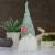 Northlight 20 Green and White Plaid Spring and Easter Gnome Head Table Top Decor Perspective: back