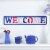 Northlight 18 Metal Patriotic WELCOME Sign with Stars Wall Decor Perspective: back
