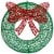 Northlight 24  LED Lighted Green Glitter Wreath with Red Bow Outdoor Christmas Decoration Perspective: back