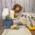 Northlight Set of 2 Blue and Beige Fall Harvest Wooden Pumpkin Welcome Plaques 8 Perspective: back