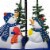 Northlight 5.5ft Lighted Musical Snowing Let it Snow Snowmen in Umbrella Base Christmas Perspective: back