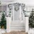 Northlight Glitter and Frosted Foliage Artificial Christmas Wreath with Bow, 30-Inch, Unlit Perspective: back