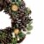 Northlight Silver and Green Mixed Foliage and Pinecone Christmas Wreath, 13.5-Inch, Unlit Perspective: back