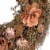Northlight Orange and Coral Pink Twig and Floral Autumn Harvest Wreath, 13.75-Inch, Unlit Perspective: back