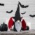 Northlight 17 Black and Red Halloween Boy Gnome with Bat Wings Perspective: back