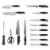 Classic Cuisine 82-250W907 Professional Quality Stainless Knife Set - 15 Piece Perspective: back
