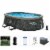 Summer Waves Quick Set 15 Ft Oval Above Ground Pool with Filter Pump, Dark Gray Perspective: back