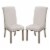 Benjara 19.5  Contemporary Wood Rolled Back Dining Chairs in Beige (Set of 2) Perspective: back