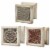 Decorative Wooden Table Stands With Distressed Details, Multicolor, Set of Three- Saltoro Perspective: back