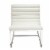 Leather Upholstered Lounge Chair with Channel Tufting Details  and Steel Frame, White  and Perspective: back