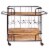 Metal Frame Bar Cart with Wooden Top and 2 Shelves, Black and Brown Perspective: back