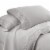 Udine 3 Piece Twin Size Microfiber Sheet Set with Crochet lace The Urban Port, Gray Perspective: back