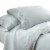 Udine 3 Piece Twin Size Crochet lace Microfiber Sheet Set The Urban Port, Light Blue Perspective: back
