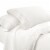 Udine 3 Piece Twin Size Sheet Set with Crochet Lace The Urban Port, White- Saltoro Sherpi Perspective: back