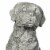Saltoro Sherpi Border Terrier Dog Fiberstone Figurine in Sitting Position, Distressed Gray Perspective: back