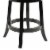 Round Wooden Swivel Counter Stool with Padded Seat and Back, Black- Saltoro Sherpi Perspective: back