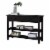 Two Drawer Console Table with Two Open Shelves and Block Legs, Dark Brown- Saltoro Sherpi Perspective: back