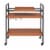 Metal Frame Serving Cart with Adjustable Compartments, Oak Brown and Black- Saltoro Sherpi Perspective: back