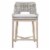 Interwoven Rope Counter Stool with Flared Legs and Cross Support, Gray Perspective: back