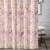 Fabric Shower Curtain with Medallion Pattern and Button Holes, Multicolor- Saltoro Sherpi Perspective: back