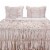 Microfiber Quilt and 1 Pillow Sham Set with Ruffled Texture, White Perspective: back