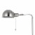 Adjustable Height Metal Pharmacy Lamp with Pull Chain Switch, Silver- Saltoro Sherpi Perspective: back