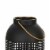 11 Inches Metal Lantern, Modern, Cage Design, Handle, Black and Gold- Saltoro Sherpi Perspective: back