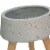 Ceramic Body Planter with Wooden Angled Legs, Set of Two, Gray and Brown- Saltoro Sherpi Perspective: back