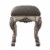 Traditional Wooden Vanity Stool with Leatherette Set and Clack Legs, Gray- Saltoro Sherpi Perspective: back