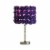 Bloom Roses Drum Shade Table Lamp with Twisted Acrylic Base, Purple- Saltoro Sherpi Perspective: back