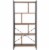 4 Tier Wood and Metal Bookcase with Crossbars, Brown and Black Perspective: back