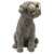 15 Inches Resin Sitting Dog Accent Decor with Solar, Antique Gold Perspective: back