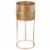 3 Piece Round Metal Planter with Tubular Base, Gold- Saltoro Sherpi Perspective: back