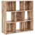 Wooden Organizer with 9 Storage Cubbies, Natural Brown- Saltoro Sherpi Perspective: back