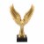Resin Eagle Design Table Decor with Block Base, Gold- Saltoro Sherpi Perspective: back