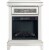LED Fireplace with Remote Control and 1 Drawer, Silver Perspective: back