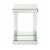 Mirrored Accent Table with C Shape and Faux Crystals, Silver Perspective: back
