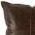 Square Leatherette Throw Pillow with Stitched Details, Dark Brown Perspective: back