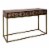 51 Inch 3 Drawer Mango Wood Console Table, Diamond Textured Panels, Metal Frame, Brown Perspective: back