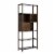 Axa 68 Inch Bamboo Shelf Bookcase with Cabinet, Right Facing, Dark Brown Perspective: back