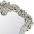 Jess 47 Inch Classic Mirror, Beveled Scrolled Carved Trim, Wood, White- Saltoro Sherpi Perspective: back