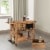 31 Inch Handcrafted Rustic Mango Wood Bar Cart Trolly with 3 Drawers and 6 Wine Bottle Perspective: back